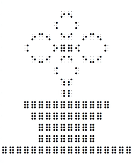 Braille pattern for Flower in pot